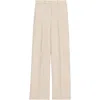 Theory Linen Straight Leg Pants In Straw