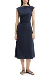 Theory Bateau Neck Knit Dress In Blue