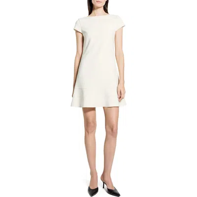 Theory Bateau Neck Tiered Minidress In Neutral