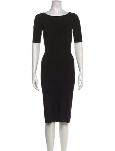 Pre-owned Theory Bateau Neckline Knee-length Dress In Black