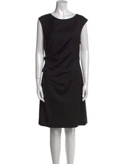 Pre-owned Theory Bateau Neckline Knee-length Dress In Black
