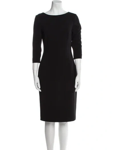 Pre-owned Theory Bateau Neckline Knee-length Dress In Black