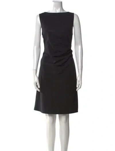 Pre-owned Theory Bateau Neckline Knee-length Dress In Black