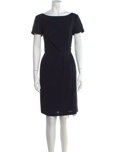 Pre-owned Theory Bateau Neckline Knee-length Dress In Black