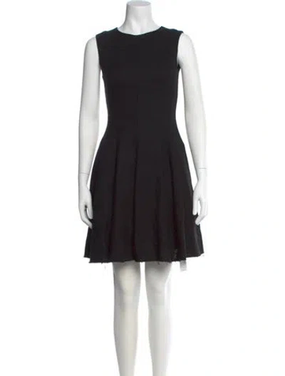 Pre-owned Theory Bateau Neckline Knee-length Dress In Black
