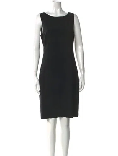 Pre-owned Theory Bateau Neckline Knee-length Dress In Black