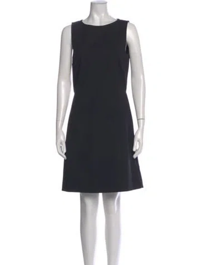 Pre-owned Theory Bateau Neckline Knee-length Dress In Black