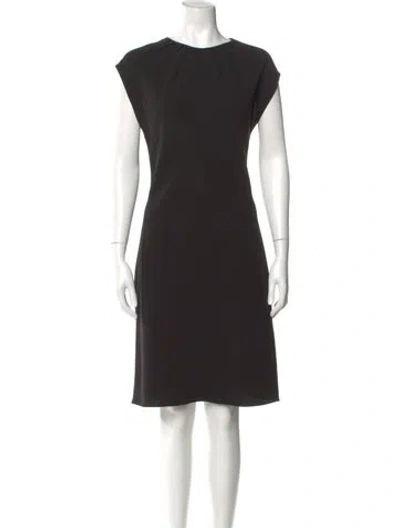 Pre-owned Theory Bateau Neckline Knee-length Dress In Black