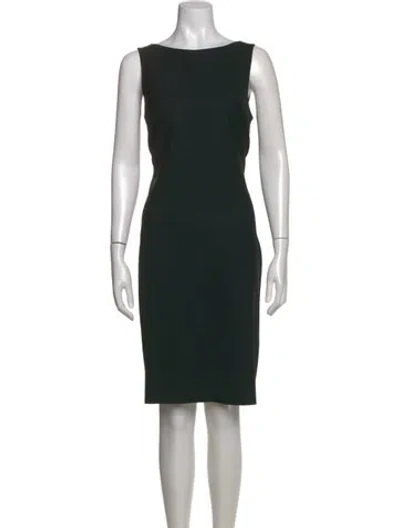 Pre-owned Theory Bateau Neckline Knee-length Dress In Black