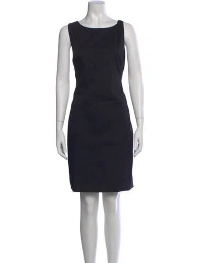 Pre-owned Theory Bateau Neckline Knee-length Dress In Black