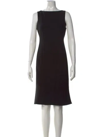 Pre-owned Theory Bateau Neckline Knee-length Dress In Black