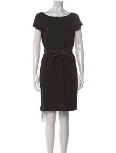 Pre-owned Theory Bateau Neckline Knee-length Dress In Black