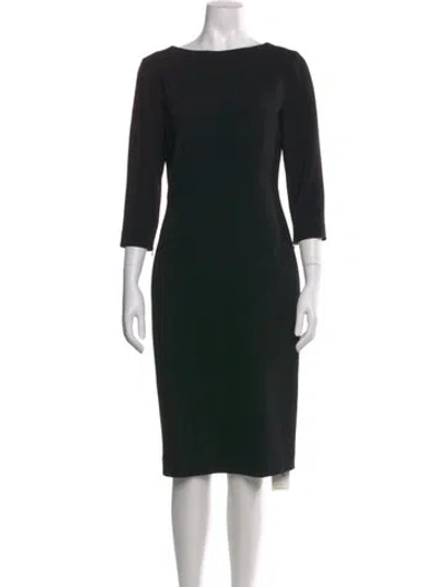 Pre-owned Theory Bateau Neckline Knee-length Dress In Black