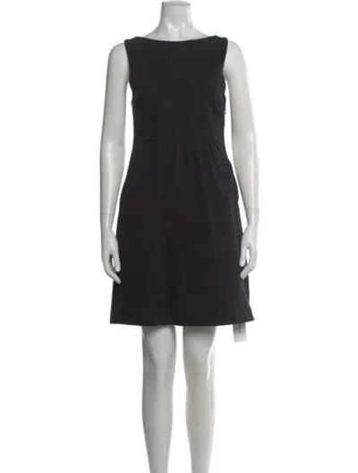 Pre-owned Theory Bateau Neckline Knee-length Dress In Black