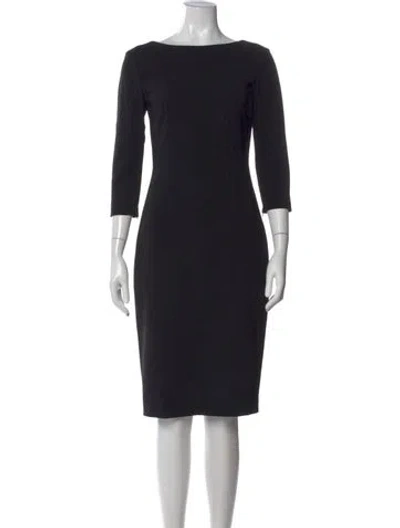 Pre-owned Theory Bateau Neckline Knee-length Dress In Black
