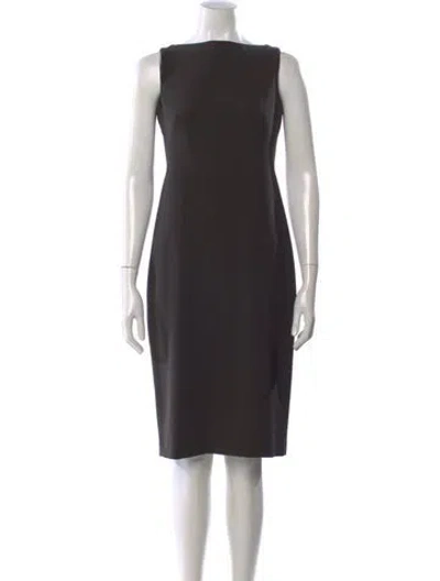 Pre-owned Theory Bateau Neckline Knee-length Dress In Black
