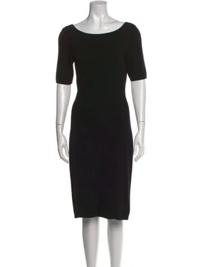 Pre-owned Theory Bateau Neckline Knee-length Dress In Black