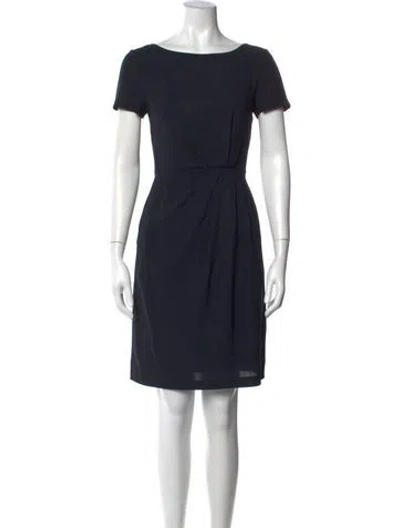 Pre-owned Theory Bateau Neckline Knee-length Dress In Black