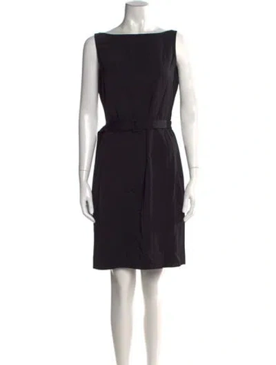 Pre-owned Theory Bateau Neckline Knee-length Dress In Black