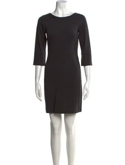 Pre-owned Theory Bateau Neckline Knee-length Dress In Black