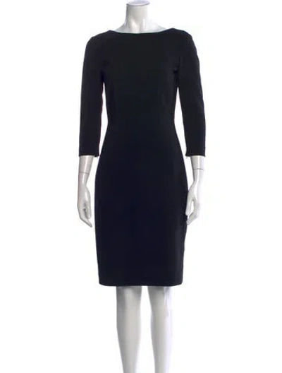 Pre-owned Theory Bateau Neckline Knee-length Dress In Black