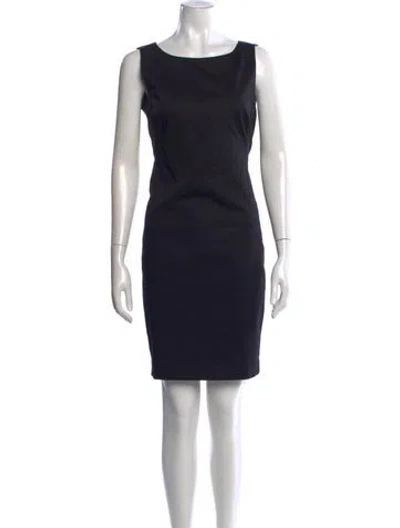 Pre-owned Theory Bateau Neckline Knee-length Dress In Black