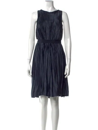 Pre-owned Theory Bateau Neckline Knee-length Dress In Blue