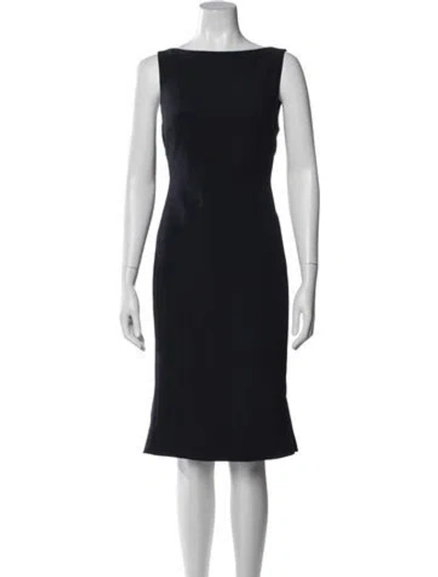 Pre-owned Theory Bateau Neckline Knee-length Dress In Blue