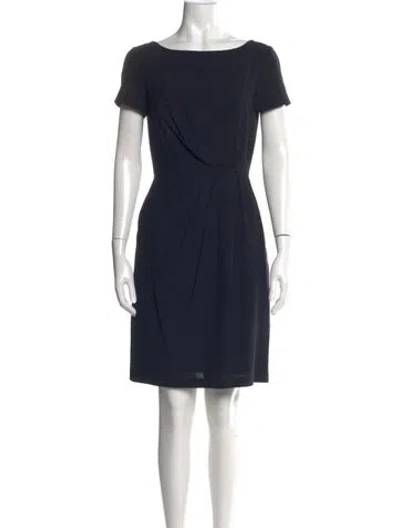 Pre-owned Theory Bateau Neckline Knee-length Dress In Blue