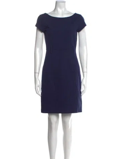 Pre-owned Theory Bateau Neckline Knee-length Dress In Blue