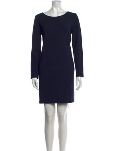 Pre-owned Theory Bateau Neckline Knee-length Dress In Blue