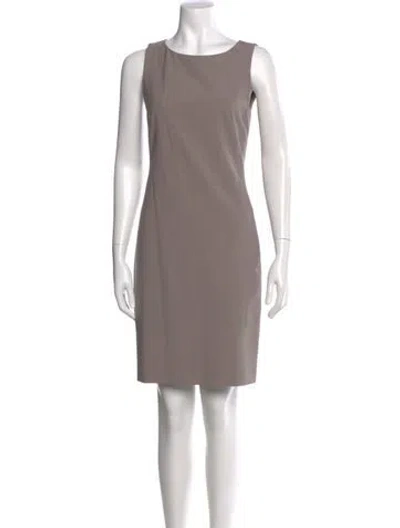 Pre-owned Theory Bateau Neckline Knee-length Dress In Gray