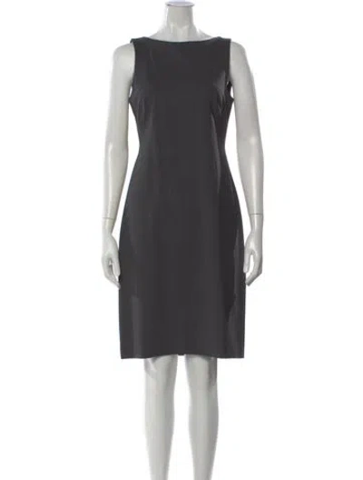Pre-owned Theory Bateau Neckline Knee-length Dress In Gray