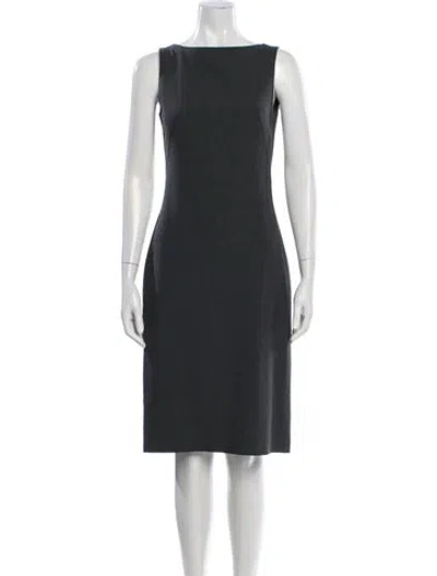 Pre-owned Theory Bateau Neckline Knee-length Dress In Gray