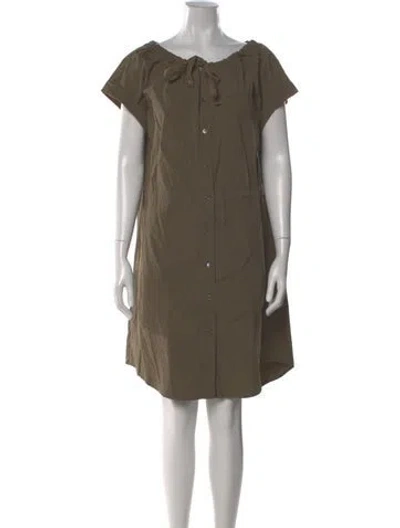 Pre-owned Theory Bateau Neckline Knee-length Dress In Green