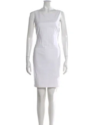 Pre-owned Theory Bateau Neckline Knee-length Dress In White