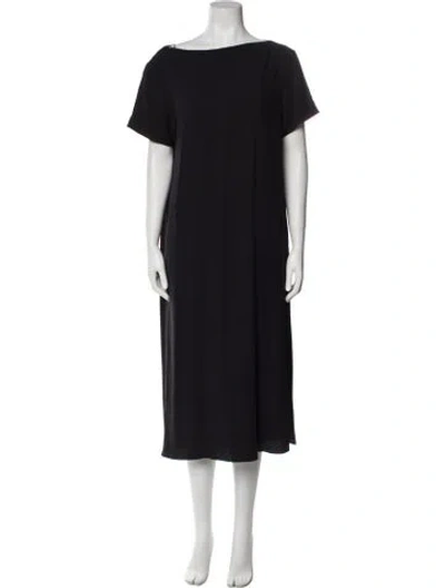 Pre-owned Theory Bateau Neckline Long Dress In Black