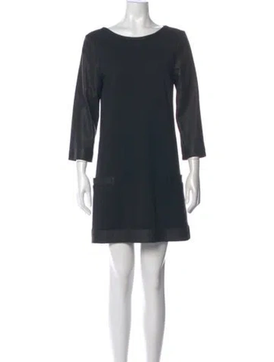 Pre-owned Theory Bateau Neckline Long Dress In Black