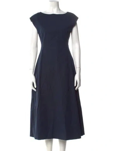 Pre-owned Theory Bateau Neckline Midi Length Dress In Blue