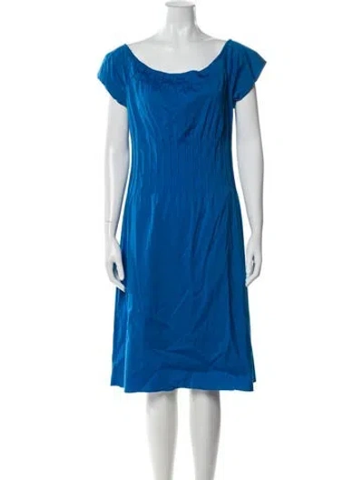 Pre-owned Theory Bateau Neckline Midi Length Dress In Blue