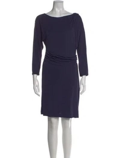 Pre-owned Theory Bateau Neckline Midi Length Dress In Blue
