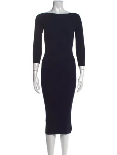 Pre-owned Theory Bateau Neckline Midi Length Dress In Blue