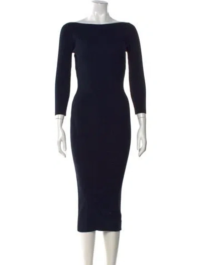 Pre-owned Theory Bateau Neckline Midi Length Dress In Blue