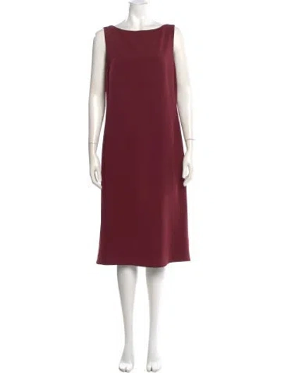 Pre-owned Theory Bateau Neckline Midi Length Dress In Burgundy
