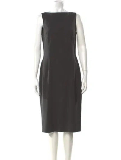 Pre-owned Theory Bateau Neckline Midi Length Dress In Gray