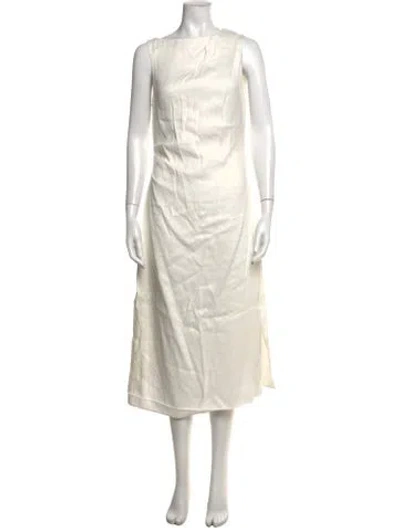 Pre-owned Theory Bateau Neckline Midi Length Dress In Neutral