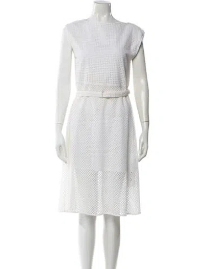 Pre-owned Theory Bateau Neckline Midi Length Dress In White