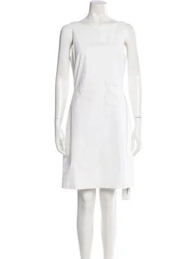 Pre-owned Theory Bateau Neckline Midi Length Dress In White