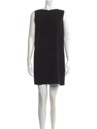 Pre-owned Theory Bateau Neckline Mini Dress In Black