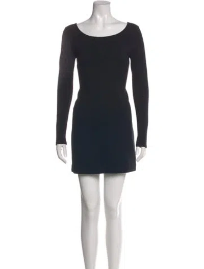 Pre-owned Theory Bateau Neckline Mini Dress In Black